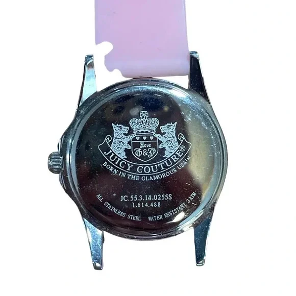 Juicy Couture Pink Silicone Sport Analog Water Resistant Women's Wristwatch - Picture 3 of 5